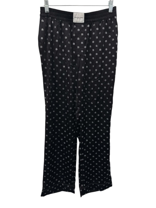 Alexander Wang Size S Black & Silver Silk Elastic Waist A Pants Black & Silver / S