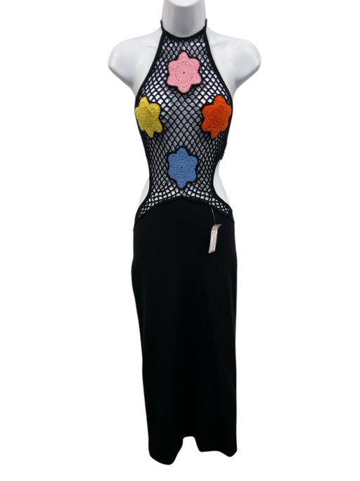 Staud Size XS Black & Multi Missing Fabric Tag Mesh Floral Crochet Dress Black & Multi / XS