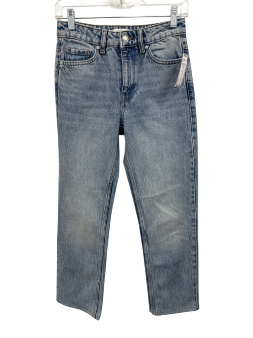 MNG Size 2 Light Wash Cotton Denim High Waist Jeans Light Wash / 2