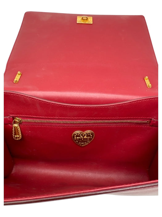 Dolce & Gabbana Deep Red Leather Quilted GHW Flap Chain Bag Deep Red / Medium