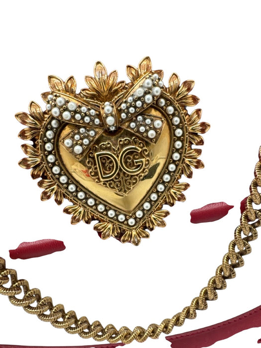 Dolce & Gabbana Deep Red Leather Quilted GHW Flap Chain Bag Deep Red / Medium