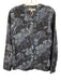 Elizabeth & James Size S Navy Print Silk Button Down Floral Long Sleeve Top Navy Print / S