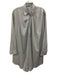 Acne Size 36 Light Gray Cotton Half Button Open Back Collared Long Sleeve Dress Light Gray / 36