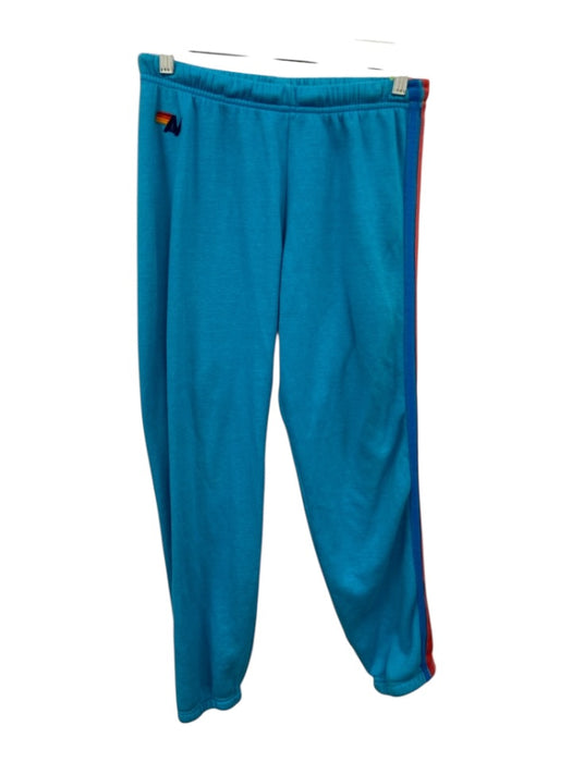 Aviator Nation Size S Blue & Neon Green Cotton Elastic Waist Jogger Pant Set Blue & Neon Green / S