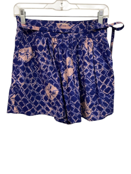 Ulla Johnson Size 4 purple & pink Cotton Belted Tie Dye Shorts purple & pink / 4