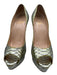 Christian Louboutin Shoe Size 38.5 Green Mix Leather Python Platform Pumps Green Mix / 38.5