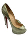 Christian Louboutin Shoe Size 38.5 Green Mix Leather Python Platform Pumps Green Mix / 38.5