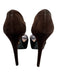 Prada Shoe Size 40 Brown & Black Suede Color Block Peep Toe Ankle Strap Pumps Brown & Black / 40