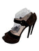 Prada Shoe Size 40 Brown & Black Suede Color Block Peep Toe Ankle Strap Pumps Brown & Black / 40