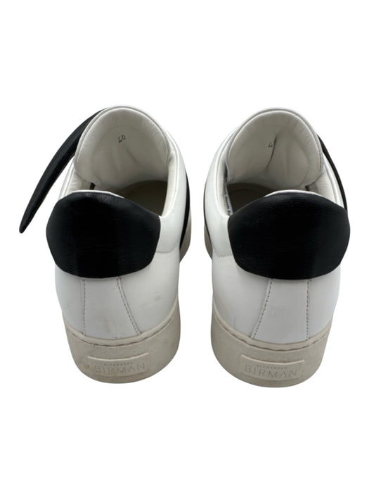 Alexandre Birman Shoe Size 40 White & Black Leather Low Top Laceless Sneakers White & Black / 40