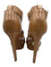 Alaia Shoe Size 40 Tan Nude Leather Scalloped Platform Ankle Strap Sandals Tan Nude / 40
