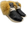 Esse Ut Esse Shoe Size 37 Black Patent Leather Fur Trim Leather Low Top Sneakers Black / 37