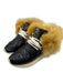 Esse Ut Esse Shoe Size 37 Black Patent Leather Fur Trim Leather Low Top Sneakers Black / 37