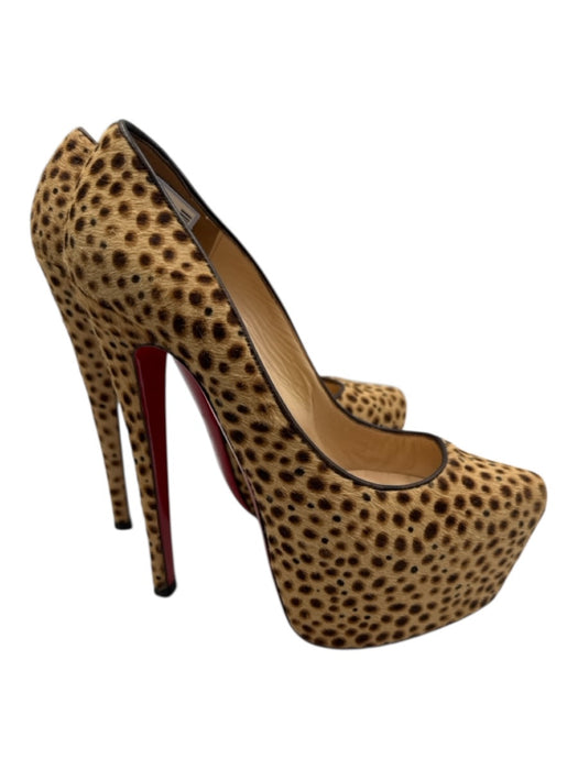 Christian Louboutin Shoe Size 37 Tan & brown Leather Pony Hair Platform Pumps Tan & Brown / 37