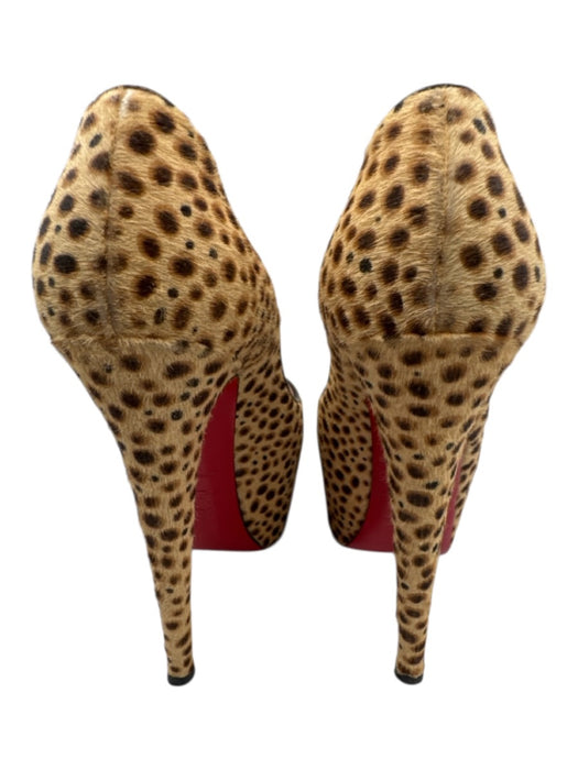 Christian Louboutin Shoe Size 37 Tan & brown Leather Pony Hair Platform Pumps Tan & Brown / 37