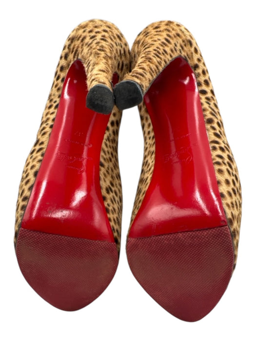 Christian Louboutin Shoe Size 37 Tan & brown Leather Pony Hair Platform Pumps Tan & Brown / 37