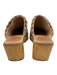 Bernardo Shoe Size 9 Tan Nude Leather Braided Wood Heel Clogs Tan Nude / 9