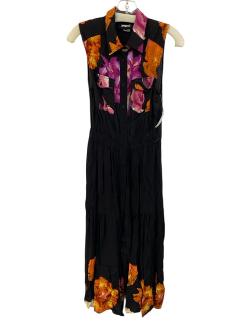 Desigual Size Small Black & Multi Viscose Sleeveless Dress Black & Multi / Small