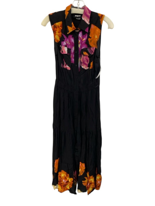 Desigual Size Small Black & Multi Viscose Sleeveless Dress Black & Multi / Small