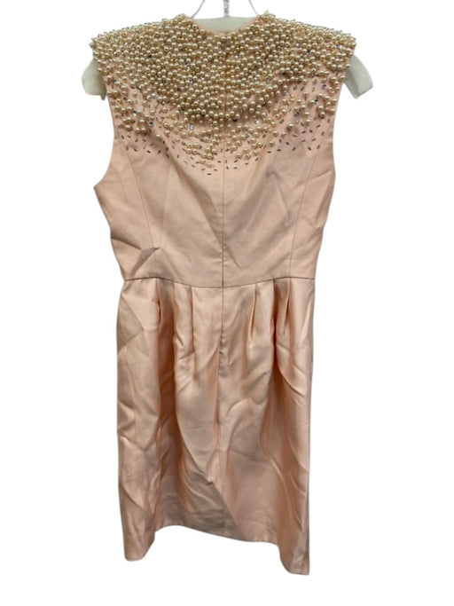 Tibi Size 4 Light Pink Faux Pearls Sleeveless Cap Sleeve Mini Dress Light Pink / 4