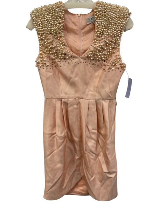 Tibi Size 4 Light Pink Faux Pearls Sleeveless Cap Sleeve Mini Dress Light Pink / 4