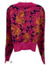 Alden Adair Size Medium Pink, Navy & Beige Viscose Blend V Neck Sweater Pink, Navy & Beige / Medium