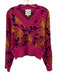 Alden Adair Size Medium Pink, Navy & Beige Viscose Blend V Neck Sweater Pink, Navy & Beige / Medium