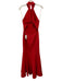 Jarlo Size 6 Red Sleeveless Halter Train Gown Red / 6