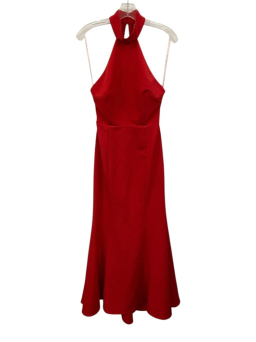 Jarlo Size 6 Red Sleeveless Halter Train Gown Red / 6