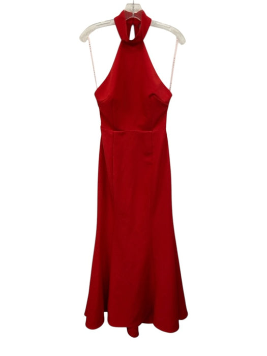 Jarlo Size 6 Red Sleeveless Halter Train Gown Red / 6