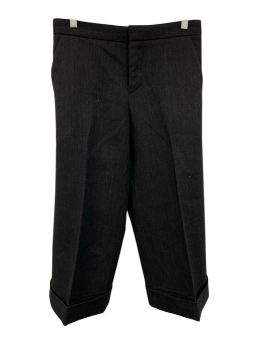 Marni Size 38 Black Wash Wool Blend Cuffed Cropped Pants Black Wash / 38