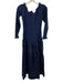 Hyacinth House Size Small Navy Cotton Smocked Long Sleeve Below the Knee Dress Navy / Small
