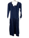 Hyacinth House Size Small Navy Cotton Smocked Long Sleeve Below the Knee Dress Navy / Small