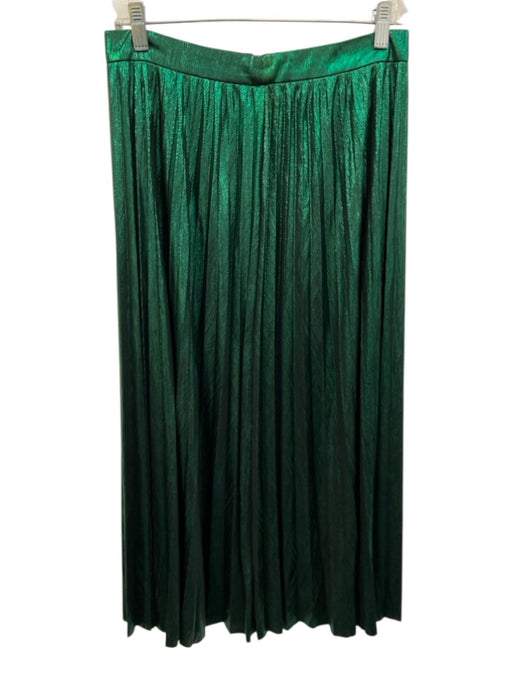 avara Size Medium Emerald Green Polyester Blend Shimmer Side Zip Skirt Emerald Green / Medium