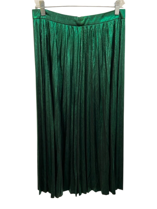 avara Size Medium Emerald Green Polyester Blend Shimmer Side Zip Skirt Emerald Green / Medium