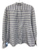 Ann Mashburn Size Large White & Blue Cotton Stripe Textured Long Sleeve Top White & Blue / Large