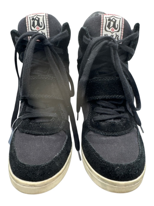 Ash Shoe Size 40 Black Suede Wedge Lace Up Sneakers Black / 40
