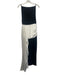 NBD Size S Black & White Polyester Color Block Drape Sleeveless Gown Black & White / S