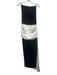 NBD Size S Black & White Polyester Color Block Drape Sleeveless Gown Black & White / S