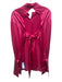SER.O.YA Size S Fuschia Pink Acetate Open Back Button Down Long Sleeve Top Fuschia Pink / S