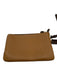 Coach Beige & Brown Leather Zippers Wristlet Beige & Brown