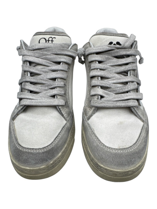 Off White Shoe Size 40 White & Gray Canvas & Suede Laces Rubber Sole Sneakers White & Gray / 40