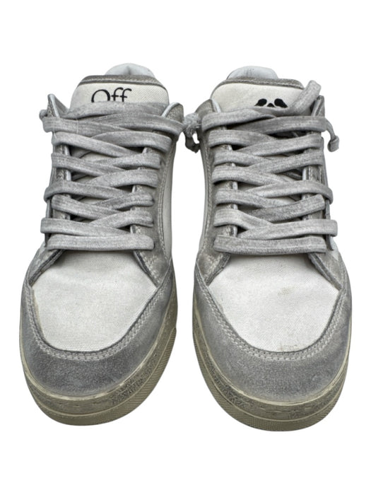Off White Shoe Size 40 White & Gray Canvas & Suede Laces Rubber Sole Sneakers White & Gray / 40