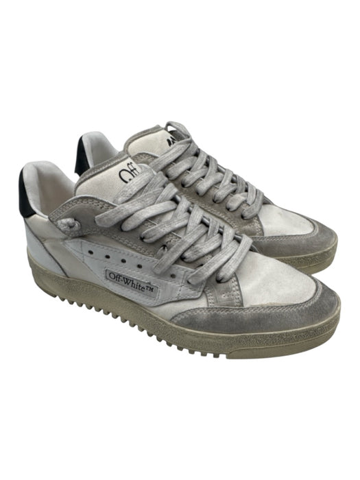 Off White Shoe Size 40 White & Gray Canvas & Suede Laces Rubber Sole Sneakers White & Gray / 40