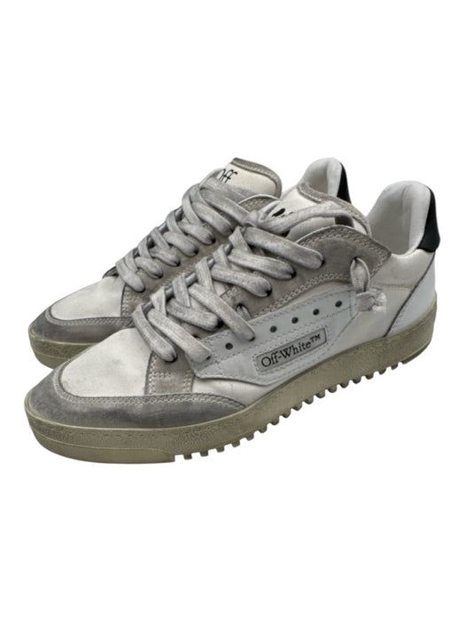 Off White Shoe Size 40 White & Gray Canvas & Suede Laces Rubber Sole Sneakers White & Gray / 40