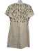 Valentino Size 38 Beige Silk Blend Sequin Short Sleeve Dress Beige / 38