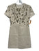 Valentino Size 38 Beige Silk Blend Sequin Short Sleeve Dress Beige / 38