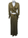 Zimmermann Size 0 Olive Green Silk Long Sleeve Belted Top & Pants Pant Set Olive Green / 0