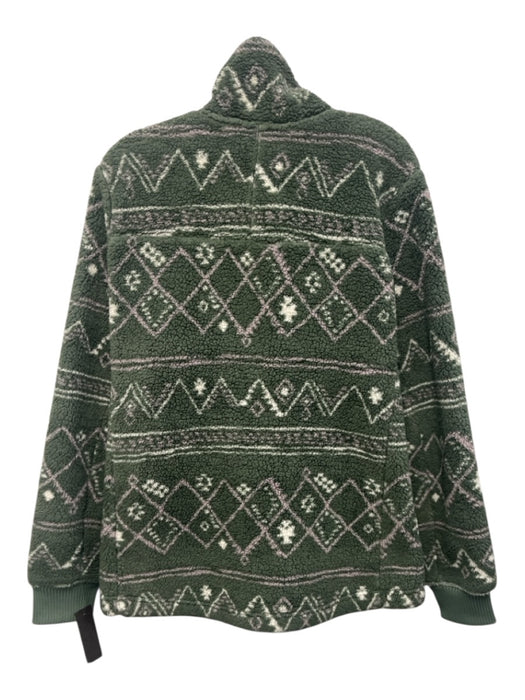 The North Face Size X Green, White, Purple Polyester Fleece Zipper Jacket Green, White, Purple / X