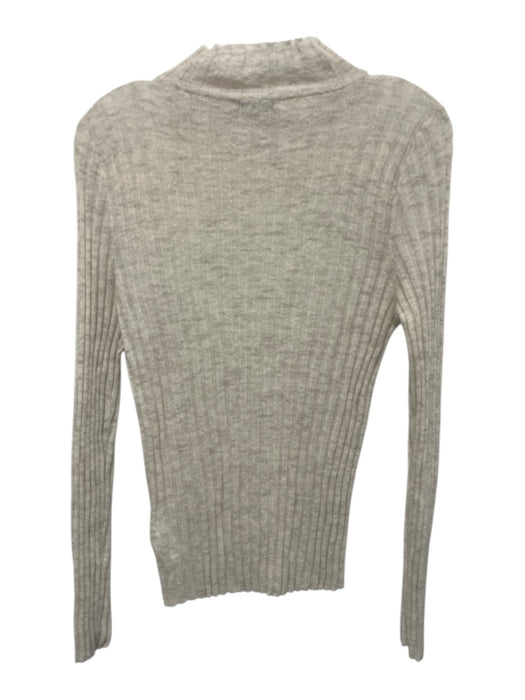Madewell Size L Cream Alpaca Ribbed Mock Neck Long Sleeve Top Cream / L